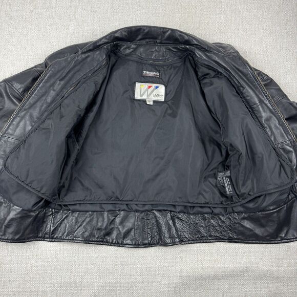 Vintage Wilson Leather Jacket Womens Large Black Thinsulate Removable Liner - Picture 9 of 16